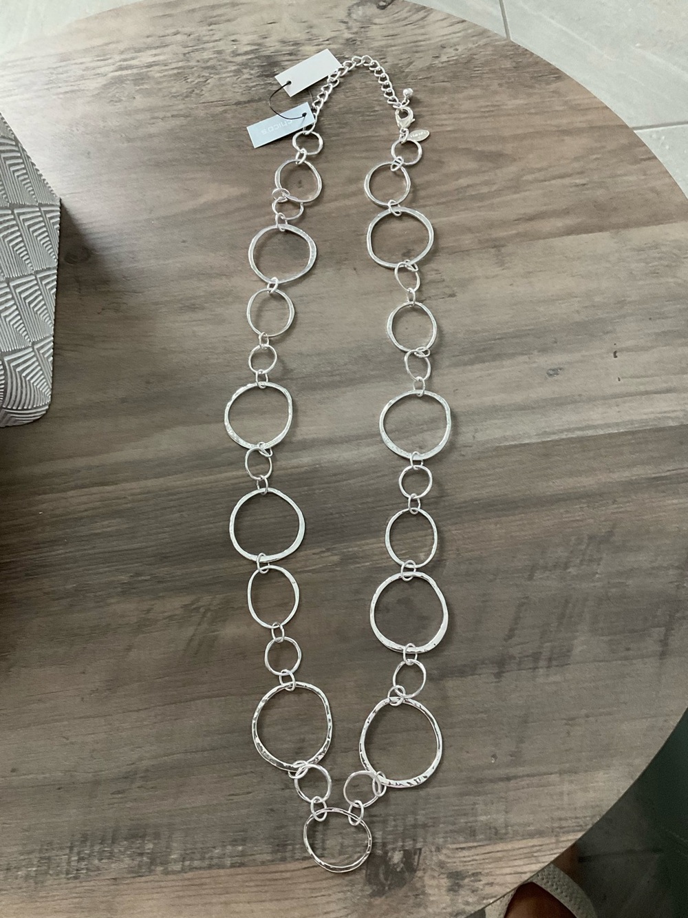 Chico's Silver Open Circle Link Necklace NWT